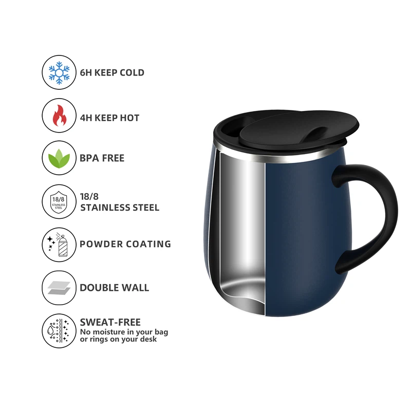 Insulated Coffee Cup With Handle And Lid factory